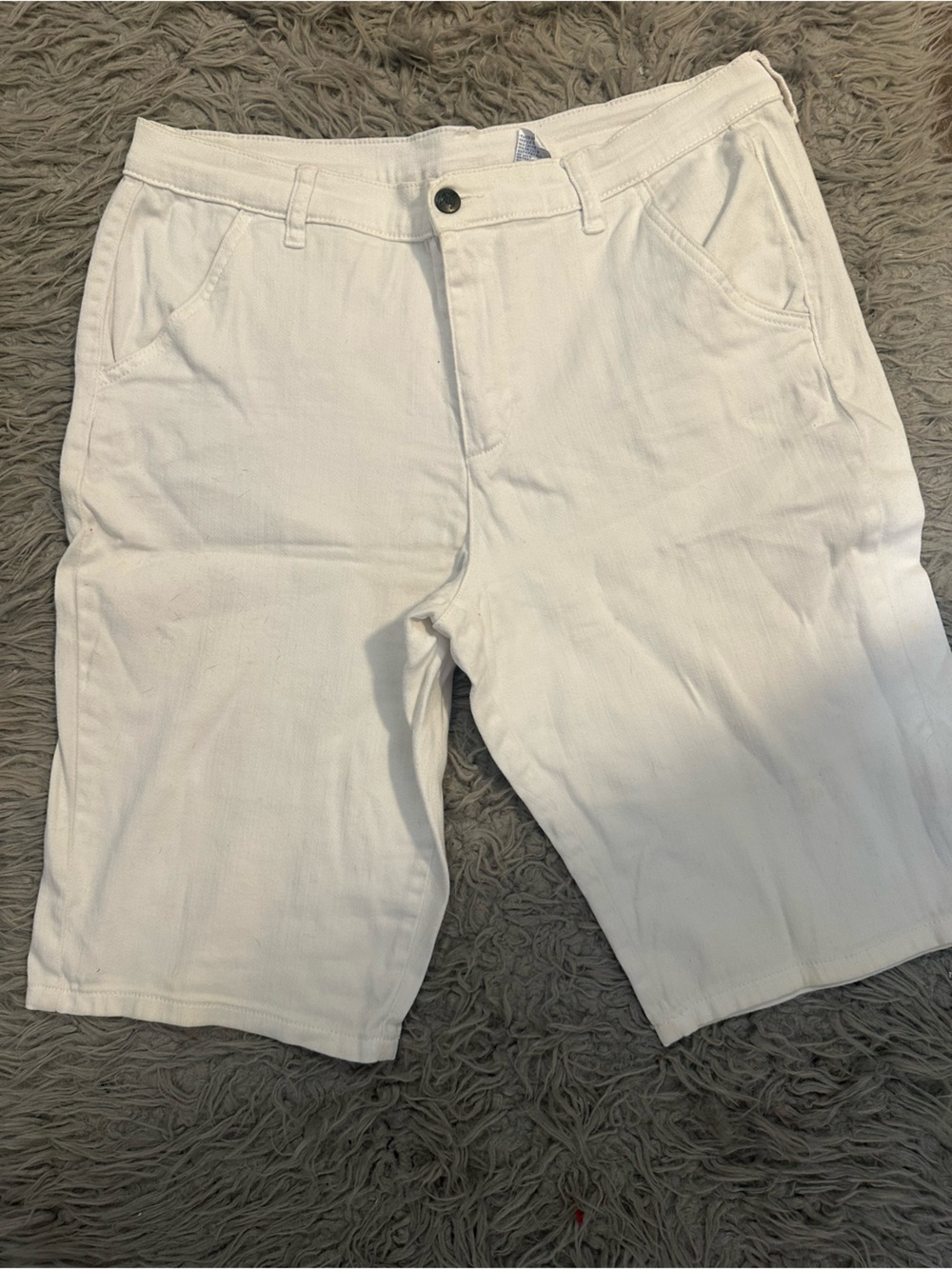 Diane Gilman White High-Rise Jeans Shorts